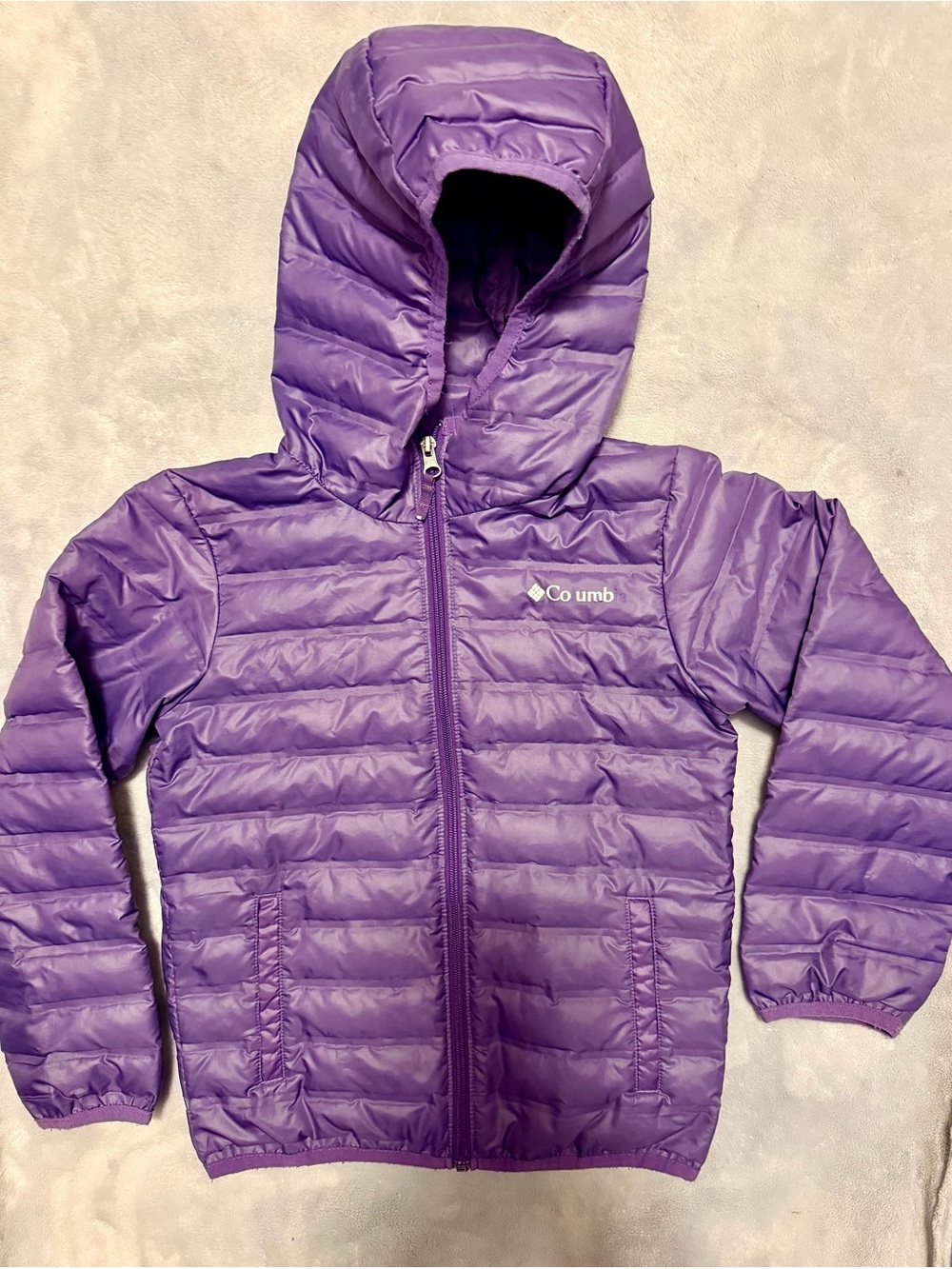 Columbia Youth Girls’ Lake 22 Down Hooded Jacket – Purple (Size:  Small/8)